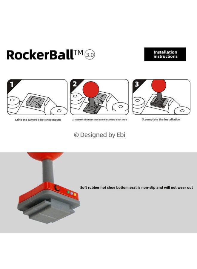 Red Ball Rocker Camera Hot Boot Cover For Fuji Canon Sony Nikon Camera Universal Decorative Protective Cover-Color:Blue Ball-black Pole - Image 4
