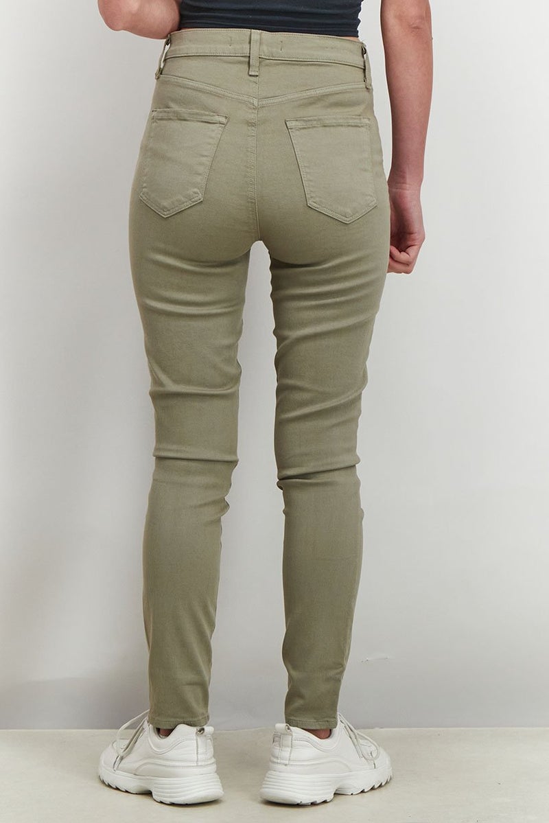J Brand Women Regular Fit High Rise Solid Casual Pants, Olive  - Image 2