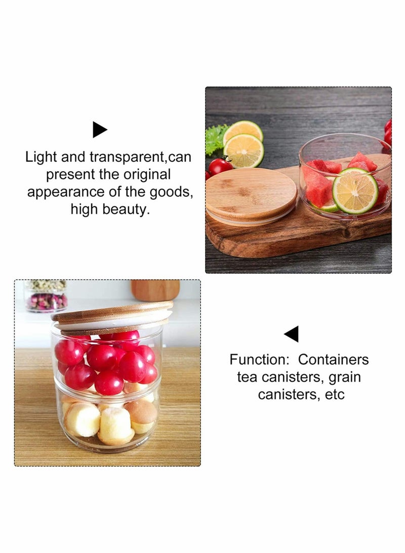 SYOSI Airtight Glass Storage Jars With Lids 2-tier Stackable Food Canisters Containers Salad Fruit Cooking Bowl For Home Kitchen, Nut, Pasta Powder, Spice, Tea, Coffee Beans, Candy  - Image 5