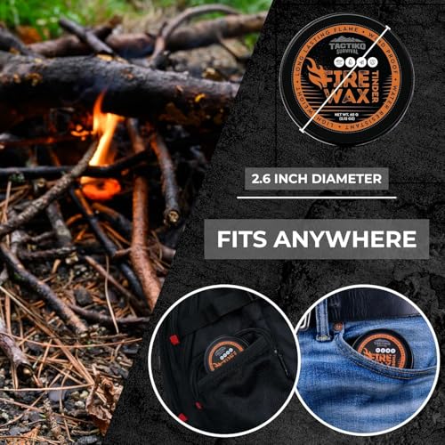 Tactiko Survival Tactiko Camping Fire Starter – Waterproof Survival Fire Starter for Wet Wood & Emergency Kits – 5 Minute Burn Time, 50 Uses, 60g – Lightweight Campfire Accessory for Hiking & Backpacking (2-Pack) - Image 5