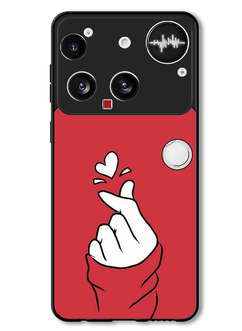 Theodor Case Compatible with Nothing Phone (3) 6.67 Inch Protection Shockproof Bumper Cover Snap Love Red - Image 1