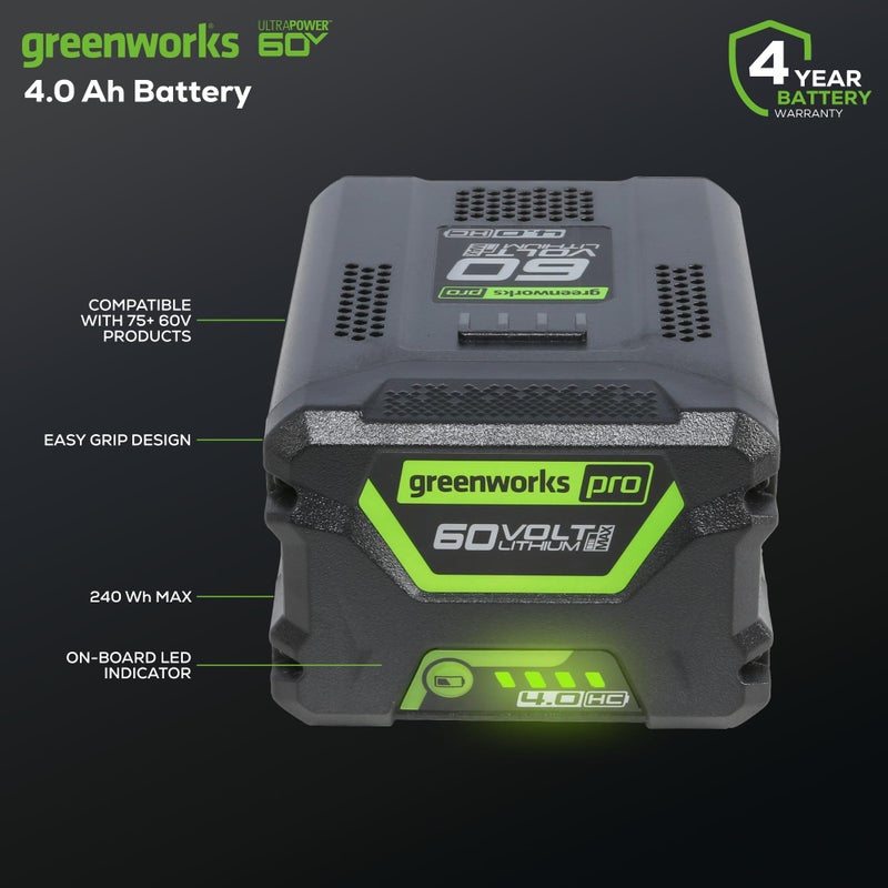 Greenworks 60V 4.0Ah High Current (Hc) Battery | Provides Fade-Free Power For Maximum Performance | Compatible With 75+ 60V Greenworks Tools - Image 2