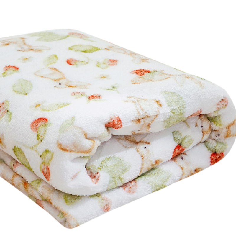 Happy Flute Cute Baby Bed Blankets,Ultra Soft Baby Blanket for Boys,Girls&Toddlersâ€“Cozy Plush Fleece Blanket for Newborns&Kids 30''X40'' (Rabbit) - Image 1