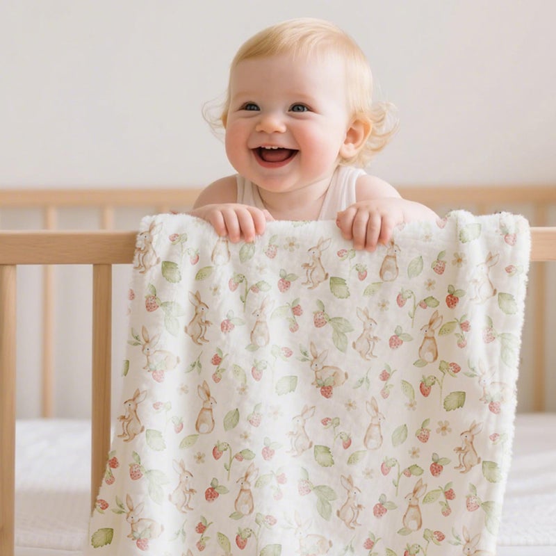 Happy Flute Cute Baby Bed Blankets,Ultra Soft Baby Blanket for Boys,Girls&Toddlersâ€“Cozy Plush Fleece Blanket for Newborns&Kids 30''X40'' (Rabbit) - Image 3