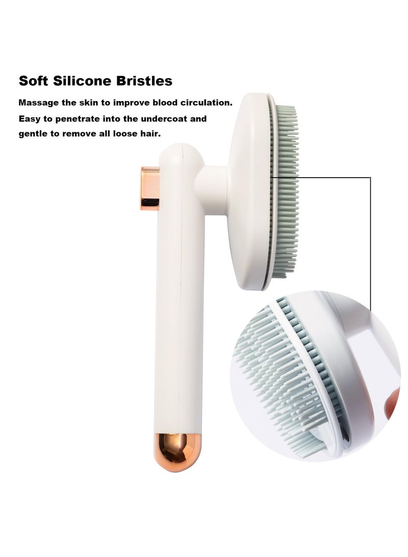 SYOSI Cat Brush Dog Brush Professional Pet Grooming Tool for Cats Dogs and Rabbits One Click Cleaning Button Safe and Washable Materials Comfortable Massage Experience Ideal Gift for Pet Owners Vets - Image 4