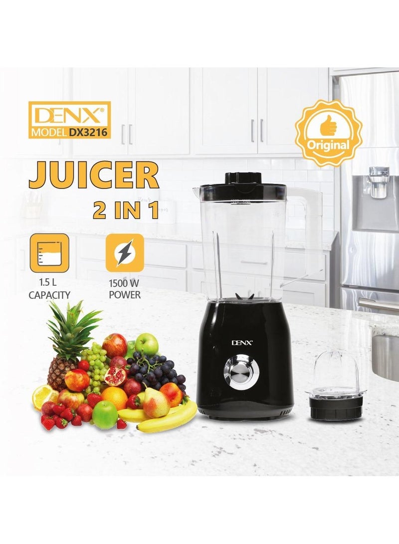 Denx 2 IN 1'. A juicer and a blender -1.5L Capacity / 1500W / Overheat Protection - Image 3