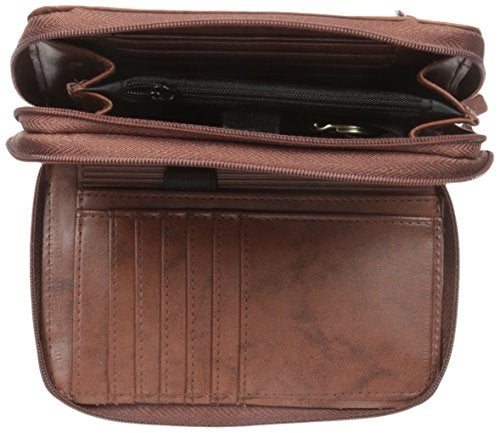 Buxton Women's Heiress Double Zip Organizer, Mahogany, One Size - Image 4