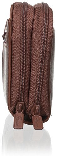 Buxton Women's Heiress Double Zip Organizer, Mahogany, One Size - Image 3