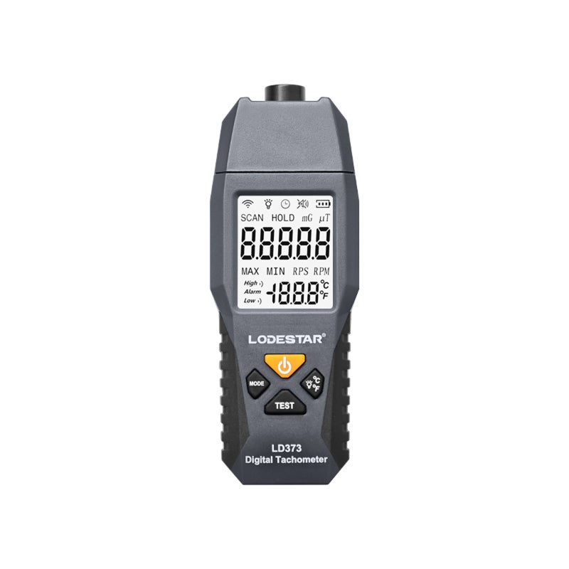 LODESTAR Digital Laser Tachometer: Gray ABS Housing, Non-contact Laser Measurement, 100-30000 RPM Range, 5-digit LCD Display - 0.1 RPM Resolution, Fast Sampling, Handheld RPM Gauge for Motor Fan Rotating Equip - Image 1