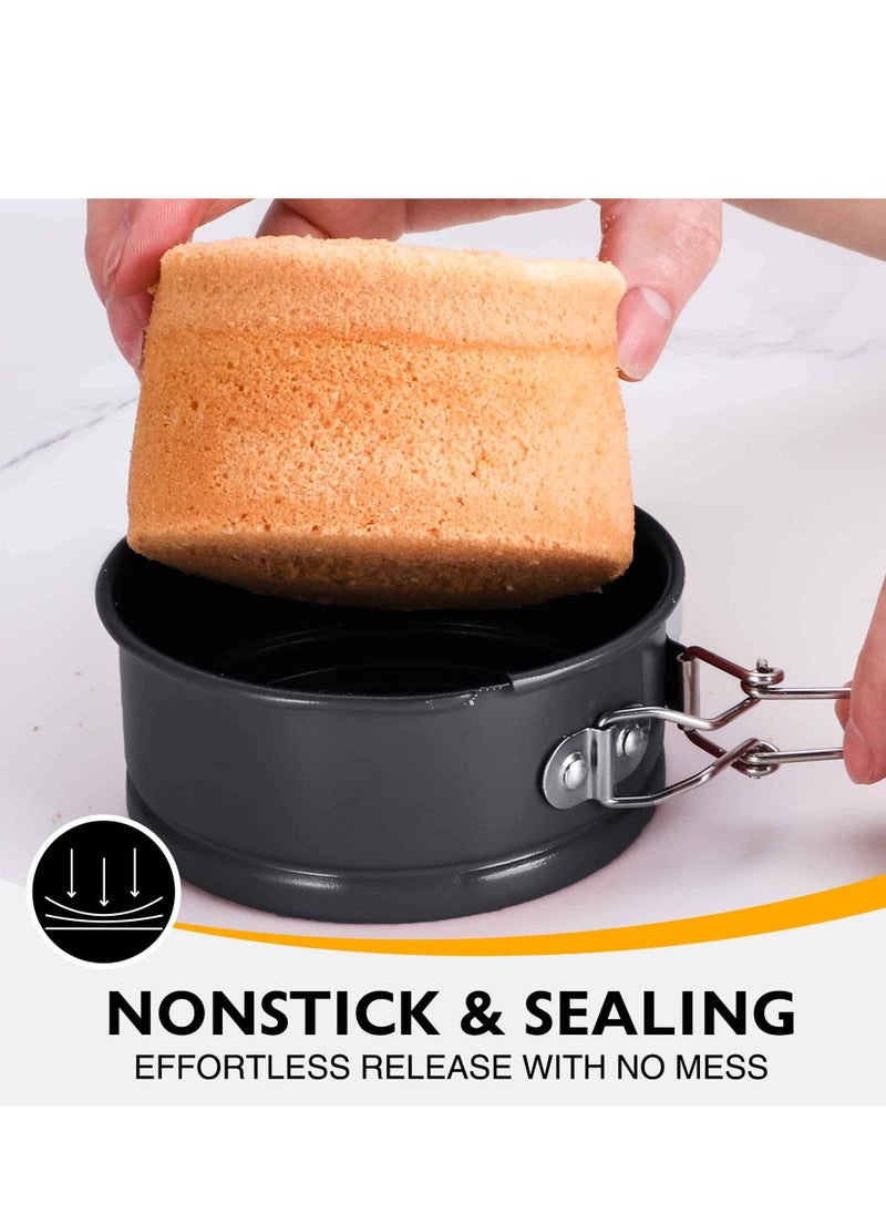 KASTWAVE - Mini Springform Pans, 4 Set Small Cheesecake Pan with Leak-Proof Removable Bottom Non-Stick Round 4 Inches Cake Pan for Baking Crushed Cakes Pies Quiches - Image 1
