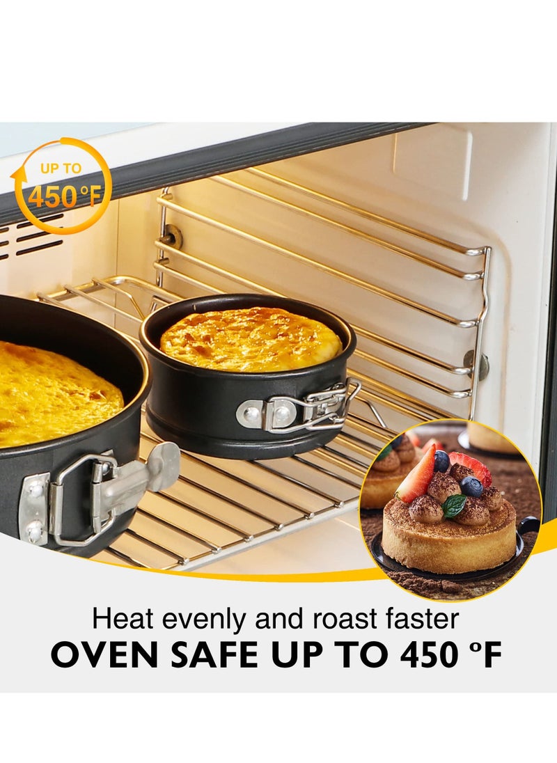 KASTWAVE - Mini Springform Pans, 4 Set Small Cheesecake Pan with Leak-Proof Removable Bottom Non-Stick Round 4 Inches Cake Pan for Baking Crushed Cakes Pies Quiches - Image 1