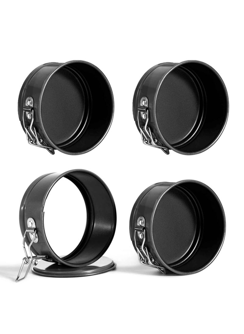 KASTWAVE - Mini Springform Pans, 4 Set Small Cheesecake Pan with Leak-Proof Removable Bottom Non-Stick Round 4 Inches Cake Pan for Baking Crushed Cakes Pies Quiches - Image 1