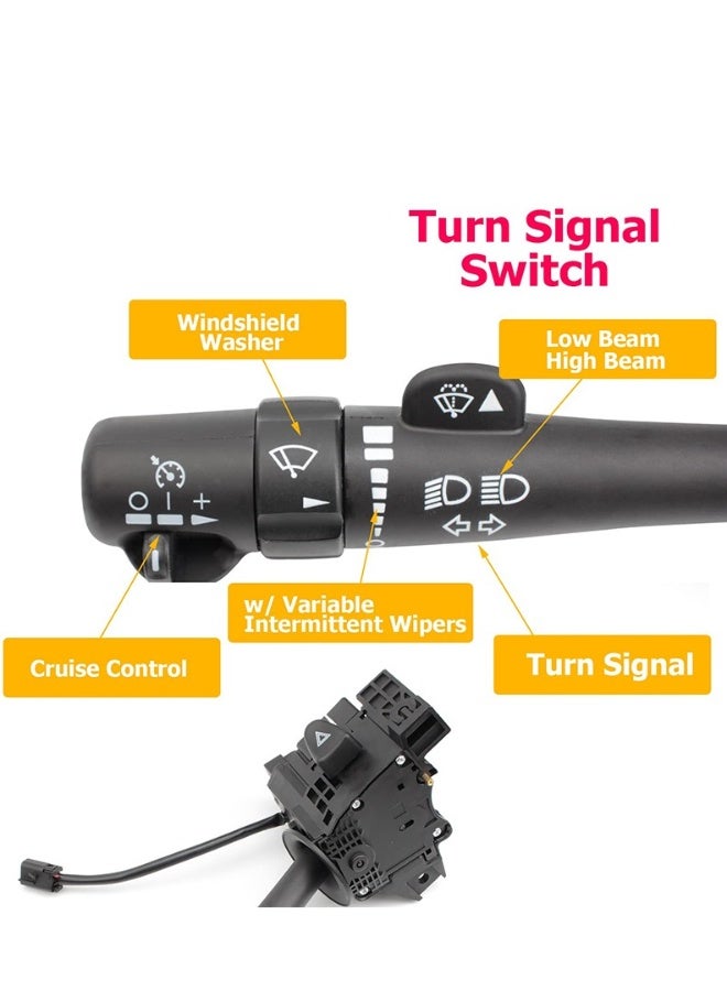 Topleo Turn Signal Switch Wiper Dimmer Combination Multi-Function Switch Replacement for 2002-2009 Chevy Silverado Tahoe GMC Envoy Sierra Yukon Buick, 2002-2009 Trailblazer Escalade Envoy Replaces OE 12450067, D6299A, SW3792 - Image 4
