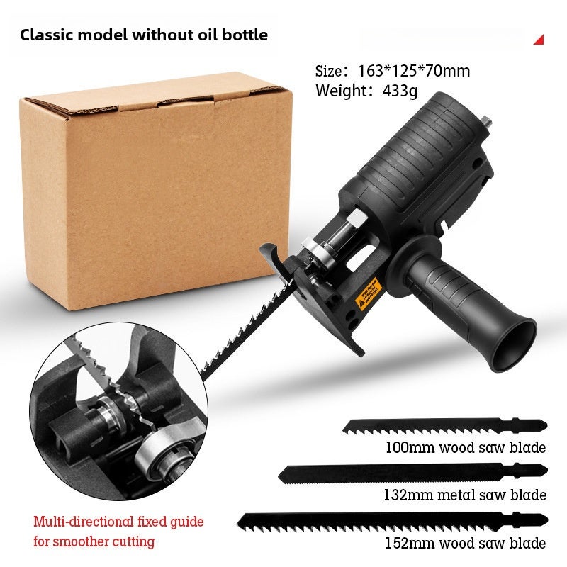 Power Tool Modified Electric Saw Portable Household Saber Saw Electric Drill Conversion Electric Wrench Woodworking Reciprocating Accessories(Classic black) - Image 1