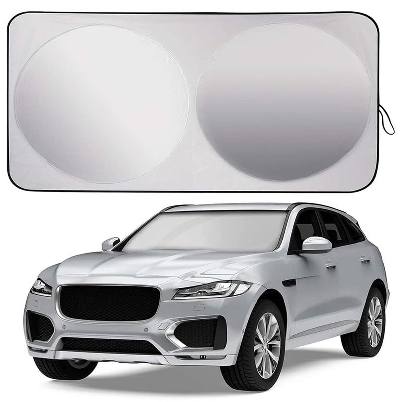 الكبريت غطاء الشمس للسيارة من Sulfar مع حقيبة تخزين يناسب سيارة الدفع الرباعي النافذة الأمامية الزجاج الأمامي للحماية من الحرارة Avir Cooler الداخلي للحفاظ على برودة السيارة