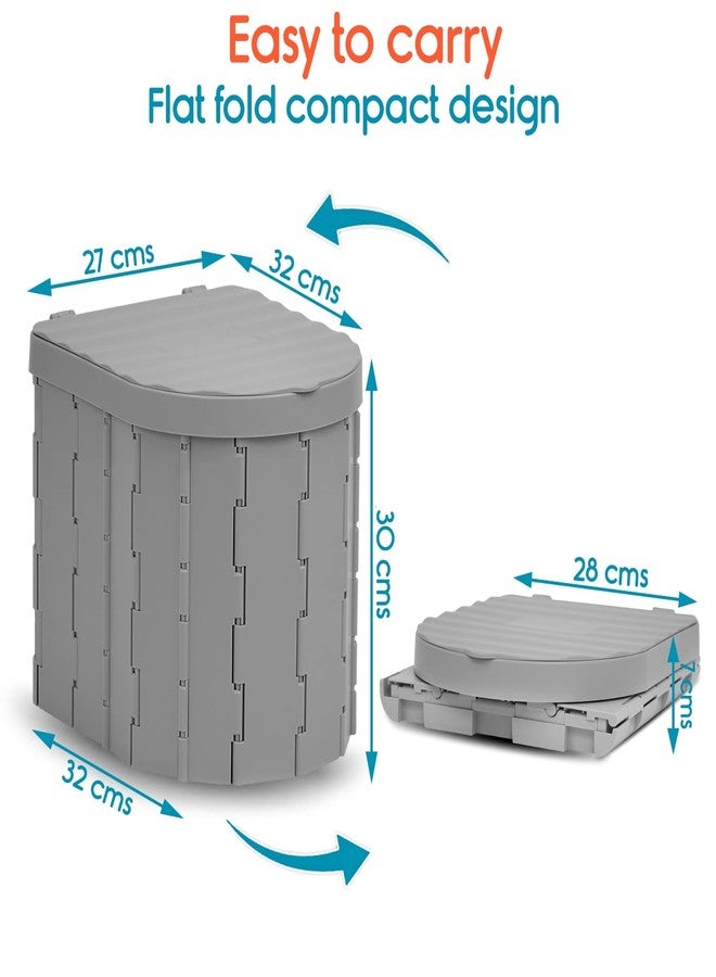 Ndola Folding Portable Commode | Hiking Outdoor Toilet for Patients | Potty for Camping | Portable Seat for Adult and Handicap People (Grey) - Image 3