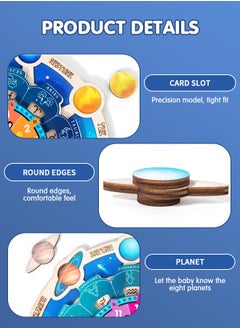 GROIC Wooden Clock Toys - Montessori Jigsaw Puzzles Educational Toys Galaxy Learning Toys, Learning Clock Toys for Kids About Months, Time Telling, Constellation Cognition, Planet Graphic Pairing  - Image 5