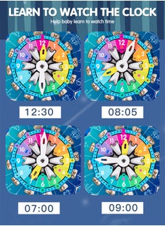 GROIC Wooden Clock Toys - Montessori Jigsaw Puzzles Educational Toys Galaxy Learning Toys, Learning Clock Toys for Kids About Months, Time Telling, Constellation Cognition, Planet Graphic Pairing  - Image 3