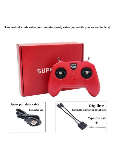 SUPER-LINK Simulator Handle Remote Control Xiaohong SL8 V2 Crossing Machine DRL DCL Liftoff-Color:Sl8 V2【+data Cable For Computer+mobile Phone And Tablet】-Specifications:Special Simulator Handle For Crossover