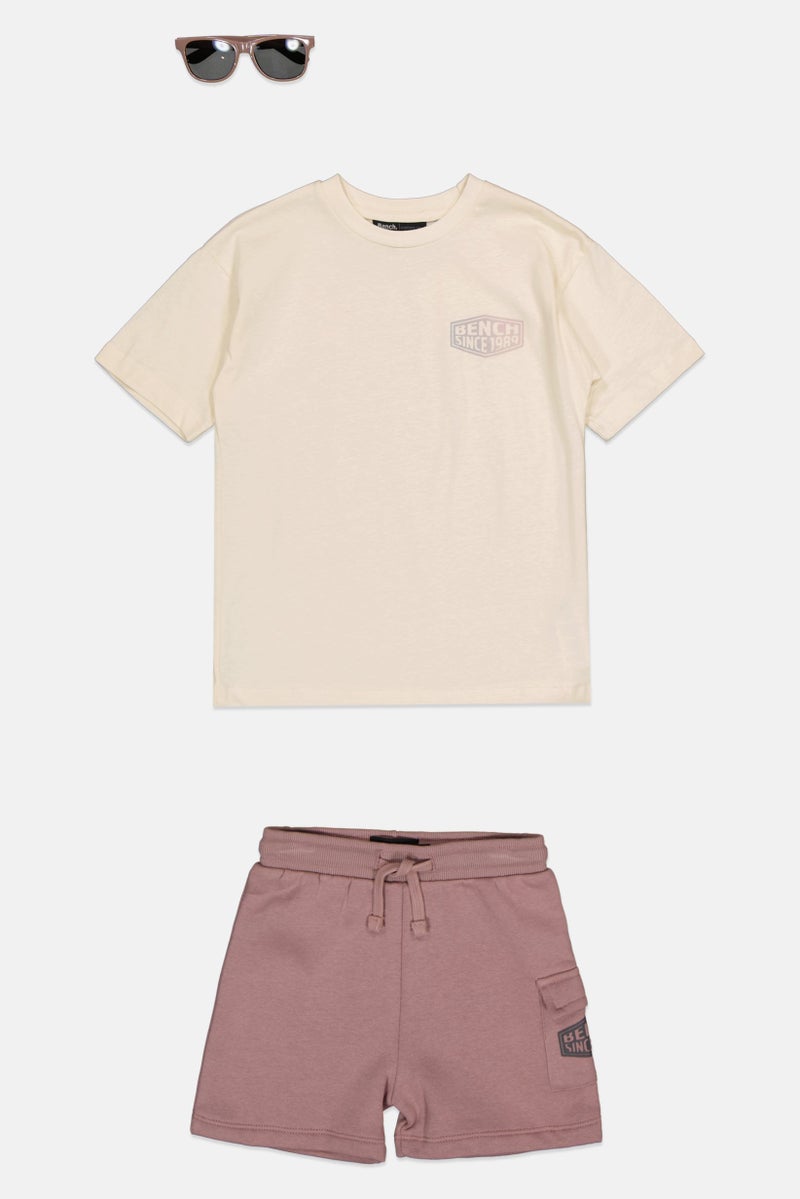 Bench Kids Boy 3 Pieces Short Sleeve Graphic Print Tops And Bottom With Sunglasses Set, Multicolor - Image 2