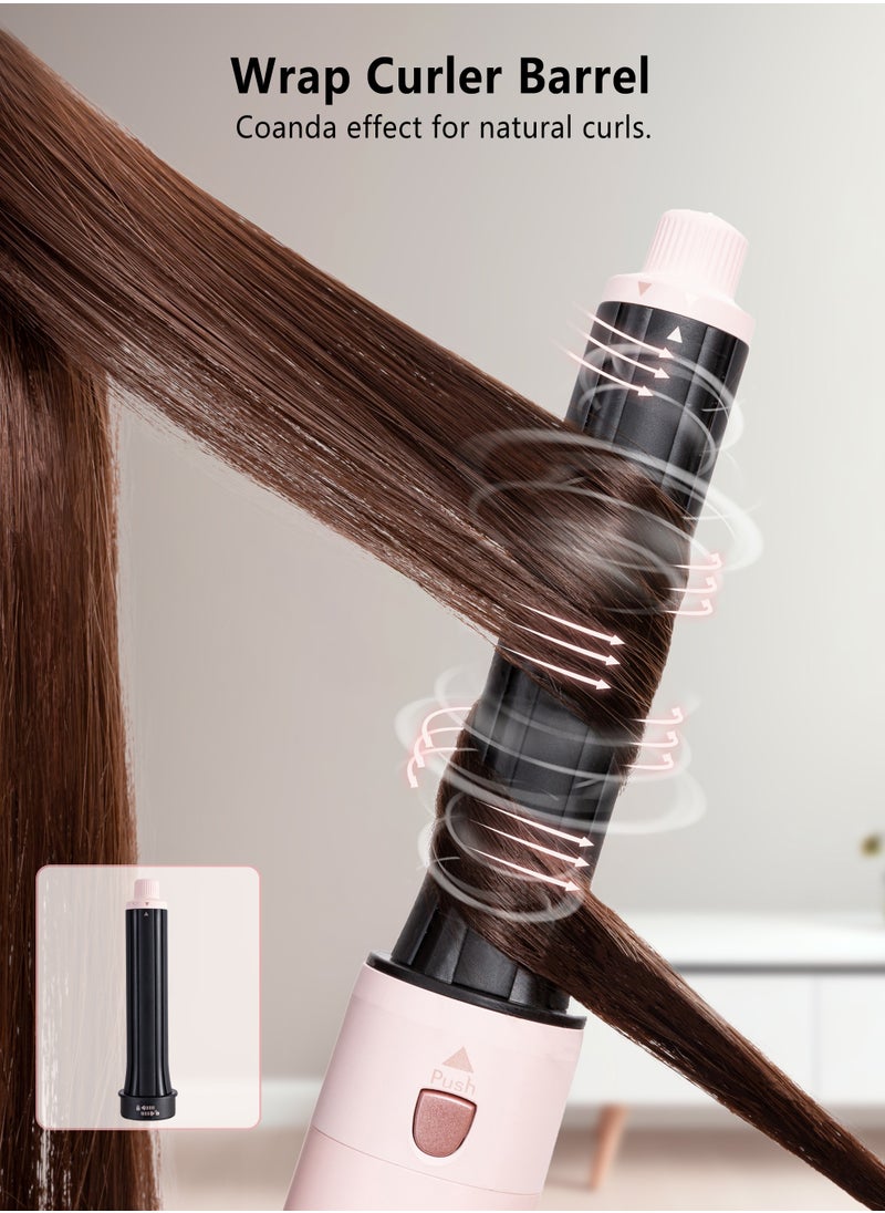 DOSCHER - Airwrap Hair Dryer 6 in 1, Hair Straightener Comb Curling Brush with 6 Interchangeable Barrels, Negative Ion Salon Styler Tools for Curling Drying Straightening Rotating Anti-scald 1600W - Image 1