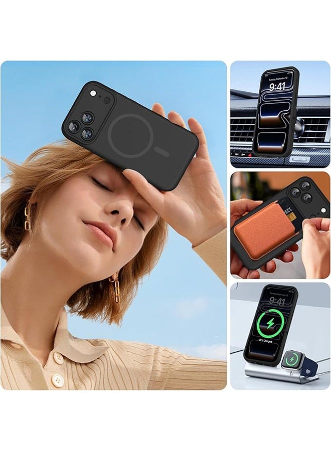 YJ Compatible with iPhone 17 Pro Max case, supports MagSafe, integrated silicone camera control cover, 3.0mm thick shockproof and drop-resistant case, for 17 Pro Max,Black - Image 4