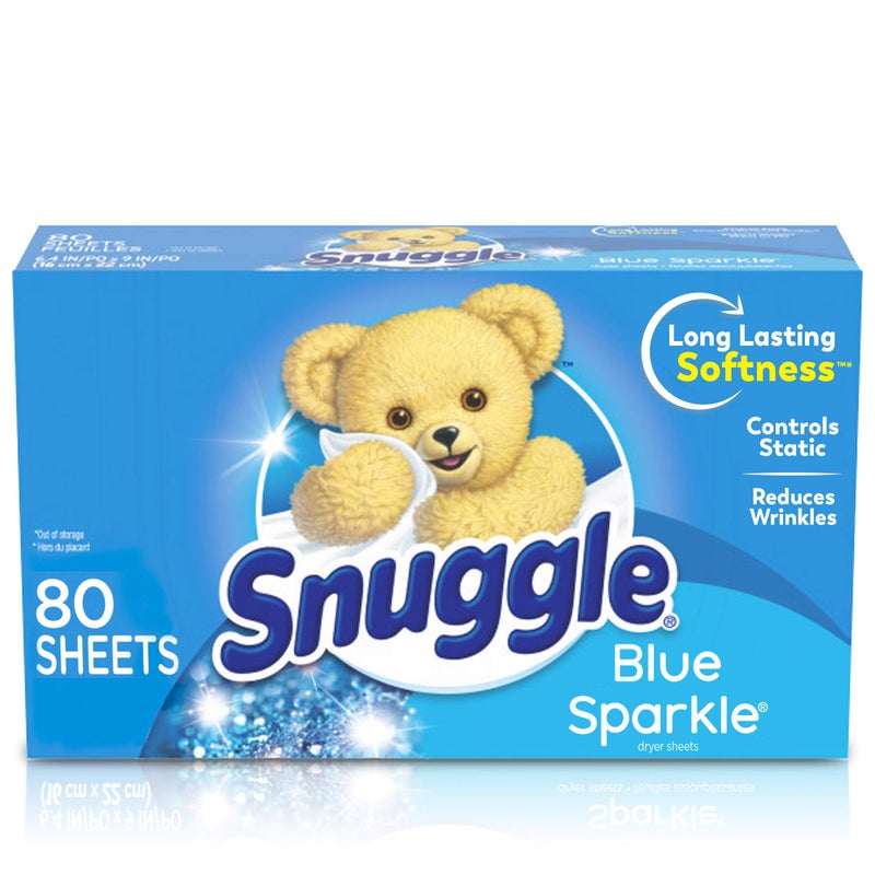 Snuggle Fabric Softener Dryer Sheets, Blue Sparkle, 80 Count - Image 1