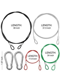 DanziX 4 Pack Safety Stainless Steel Tethers, DanziX Colorful Coated Lanyards for All GoPro Hero Series and Other Camera Devices,0.08 inch Diameter Cables,Protect Your Value - Red, Green, Silver, Black  - Image 1