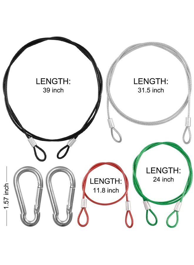 DanziX 4 Pack Safety Stainless Steel Tethers, DanziX Colorful Coated Lanyards for All GoPro Hero Series and Other Camera Devices,0.08 inch Diameter Cables,Protect Your Value - Red, Green, Silver, Black - Image 1