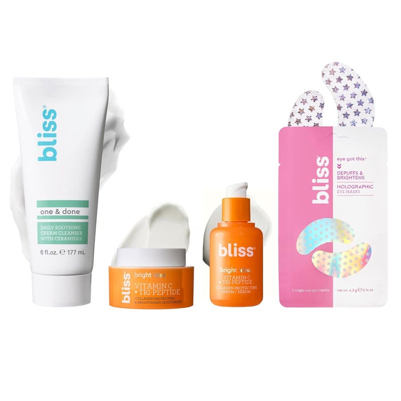 Bliss The Elder Millennial Kit Complete Skincare Essentials Set Includes Daily Face Cleanser Under Eye Masks Brightening Vitamin C Serum and Moisturizer - Image 1
