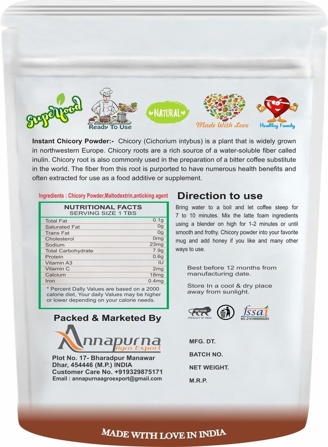 Nimadi Zone 100% Pure Instant Chicory Root Powder 200 gm with Rich Taste and Earthy Flavor Coffee Powder and High in Fiber Culinary Uses Chicory Powder Ideal for Smoothies, Baking - Image 2