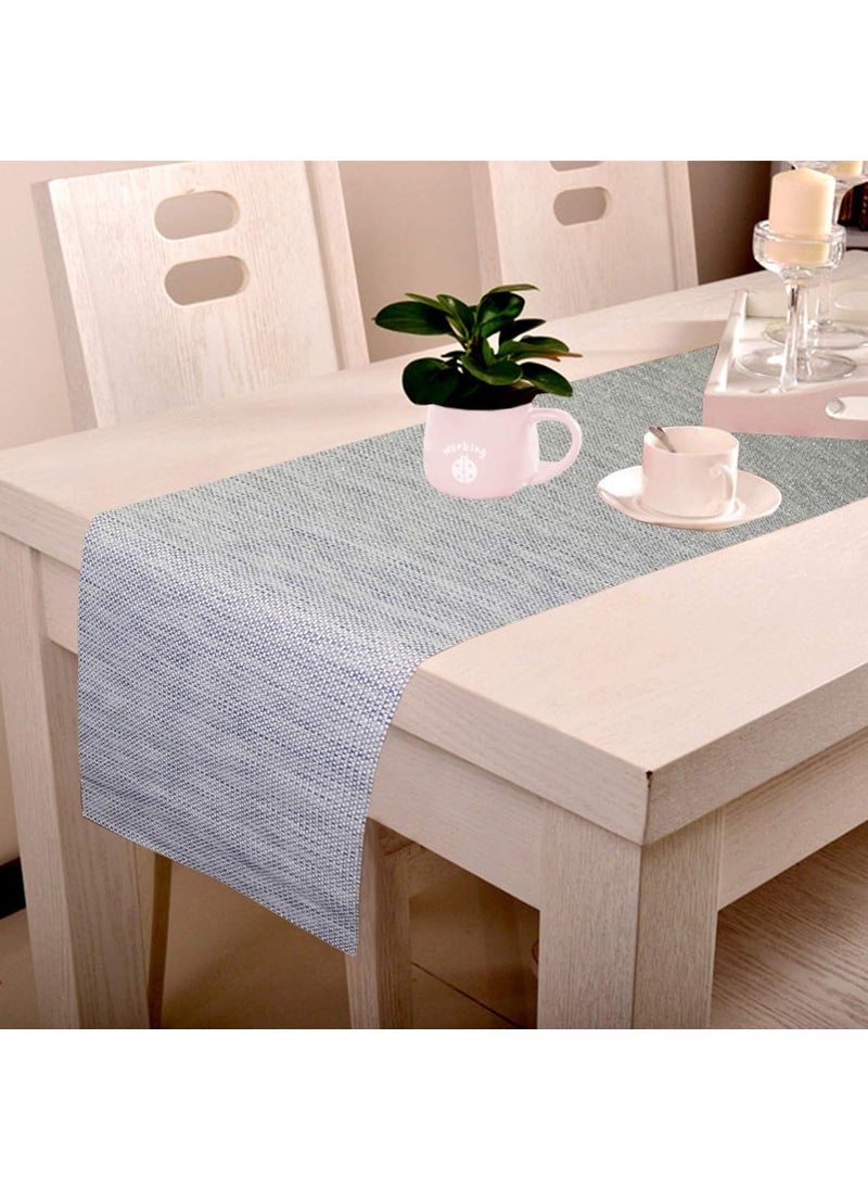 Lushomes - Lushomes Shiny Gold & Grey Waterproof and Heat Resistant PVC Runner (12 x 70 inches, Single Pc) - Image 1