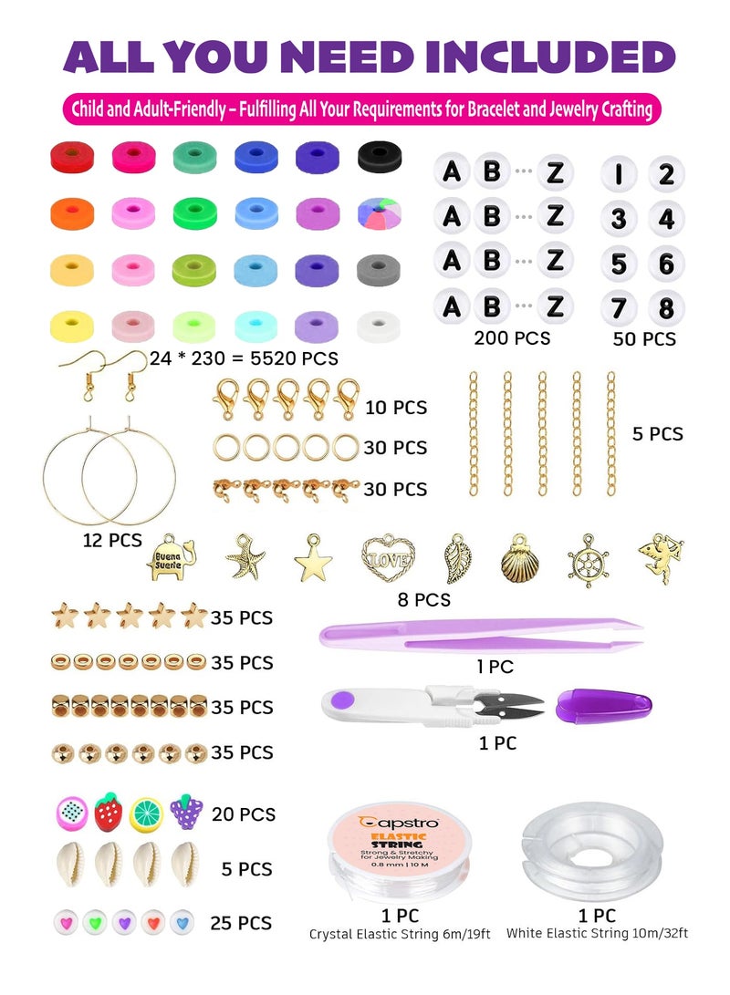 كابسترو مجموعة خرز كابسترو 7000+ قطعة - تتضمن 6000 قطعة من خرز الصلصال لصنع الأساور + 1000 قطعة من الخرزات اللطيفة والممتعة (فواكه، فراشات، قلوب، زهور) | مجموعة صنع مجوهرات يدوية للبنات | هدية حرفية للأطفال من سن 6 إلى 14 سنة | تشمل خيوط مطاطية، تعليقات وصندوق تخزين | هدية مثالية لأعياد الميلاد، عيد الفطر، رمضان، عيد الميلاد | مجموعة لصنع الأساور والقلائد والخلاخيل وسلاسل المفاتيح - Image 4