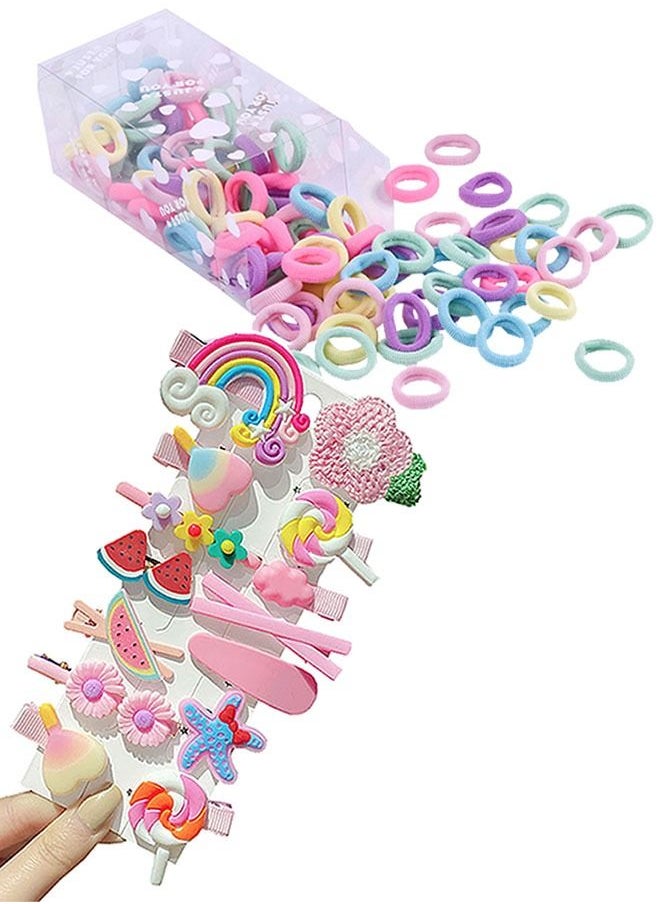 ZCM-HAPPY 114 Piece Sets Various Hair Clips Hair Band Hair Rings for Children Girls Toddlers  - Image 1