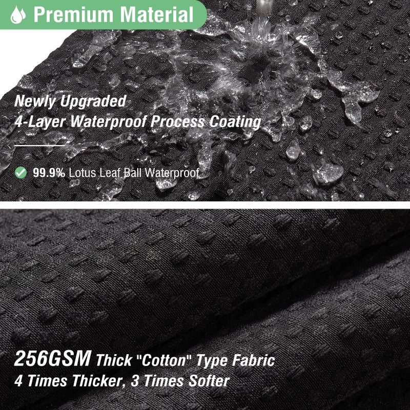 Dynamene Extra Long Shower Curtain,96 Inch Long Waffle Weave Heavy Duty Thick Cloth Bathroom Shower Curtain, Neutral Weighted Hotel Bath Curtain Set with 12 Plastic Hooks,72x96,Black - Image 4