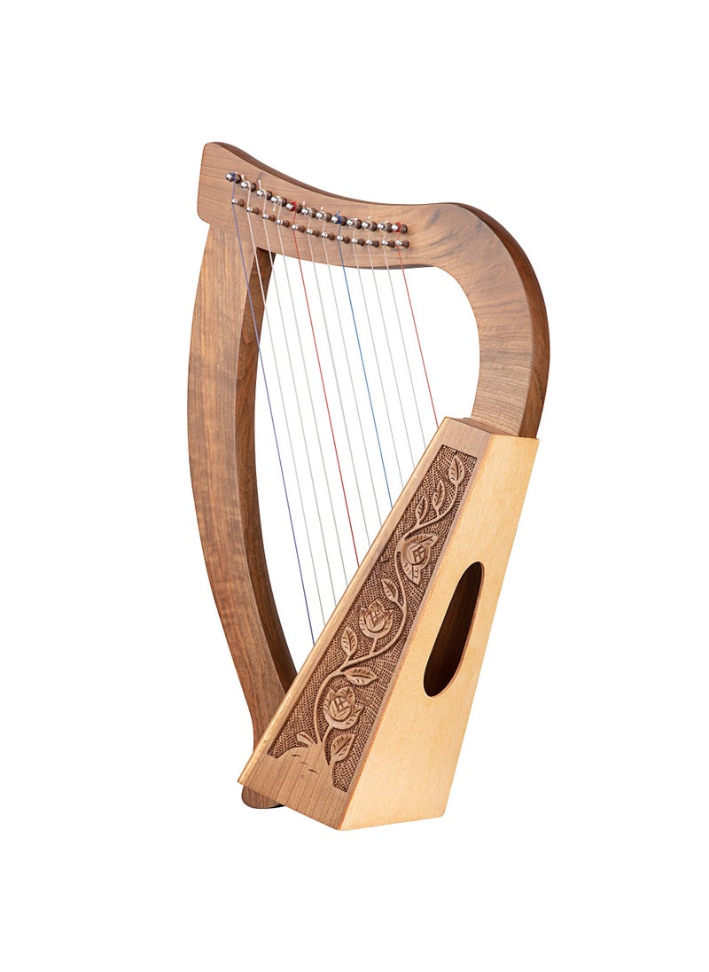 Design Toscano Design Toscano Celtic Knot Walnut Tara Harp Instrument and Display 20 Inch Walnut and Birch Wood Natural 