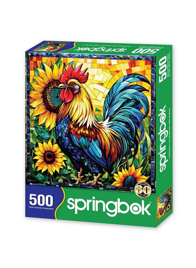 Springbok's Fall Rooster 500 Piece Puzzle for Adults is a Vivid Mosaic of a Colorful Rooster - Ideal for Sharing with Friends - Image 2