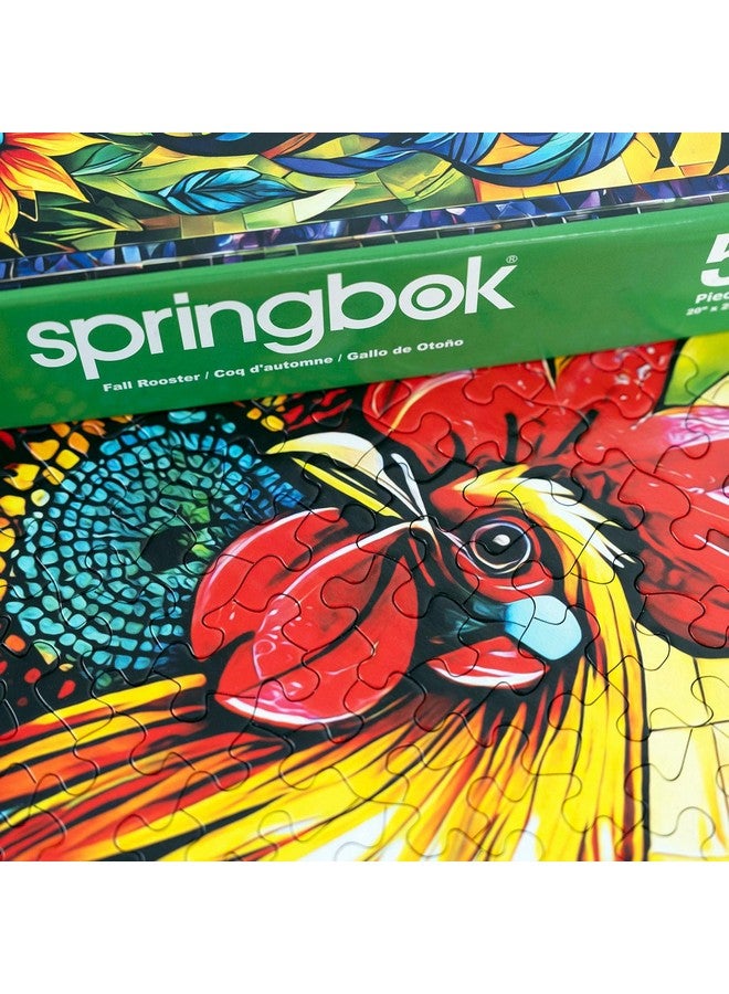 Springbok's Fall Rooster 500 Piece Puzzle for Adults is a Vivid Mosaic of a Colorful Rooster - Ideal for Sharing with Friends - Image 4