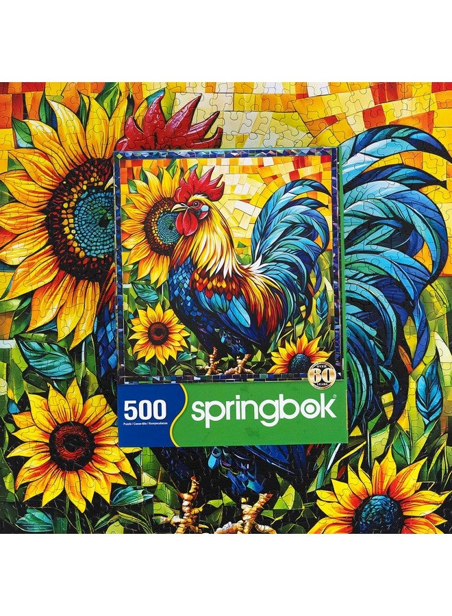 Springbok's Fall Rooster 500 Piece Puzzle for Adults is a Vivid Mosaic of a Colorful Rooster - Ideal for Sharing with Friends - Image 3