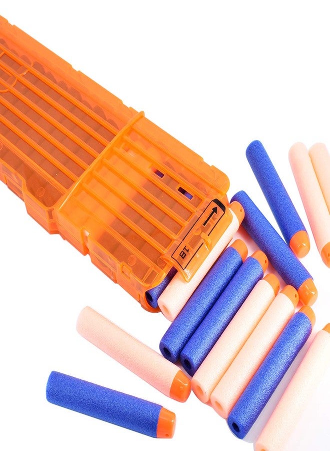 OIMIO 18-Darts Magazines Clips, 3 Pack 18 Darts Quick Reload Bullet Clips Magazine Clips for Nerf n-Strike Elite Blaster Transparent (Orange) - Image 2
