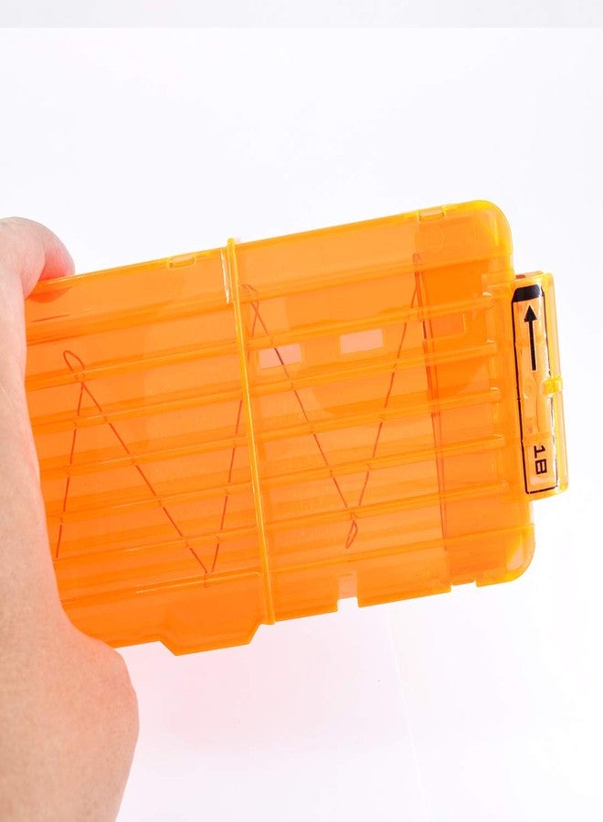 OIMIO 18-Darts Magazines Clips, 3 Pack 18 Darts Quick Reload Bullet Clips Magazine Clips for Nerf n-Strike Elite Blaster Transparent (Orange) - Image 3