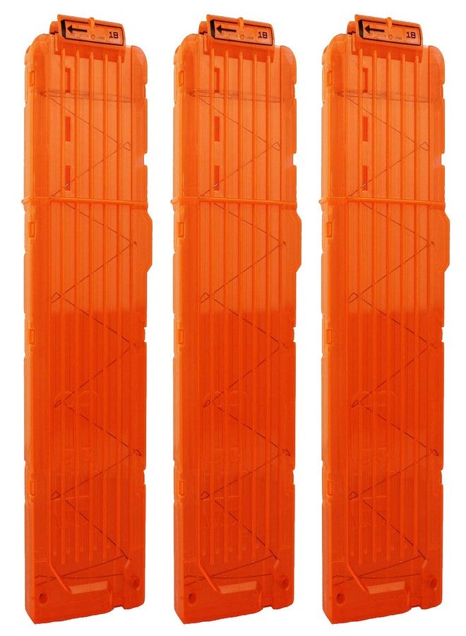 OIMIO 18-Darts Magazines Clips, 3 Pack 18 Darts Quick Reload Bullet Clips Magazine Clips for Nerf n-Strike Elite Blaster Transparent (Orange) - Image 1