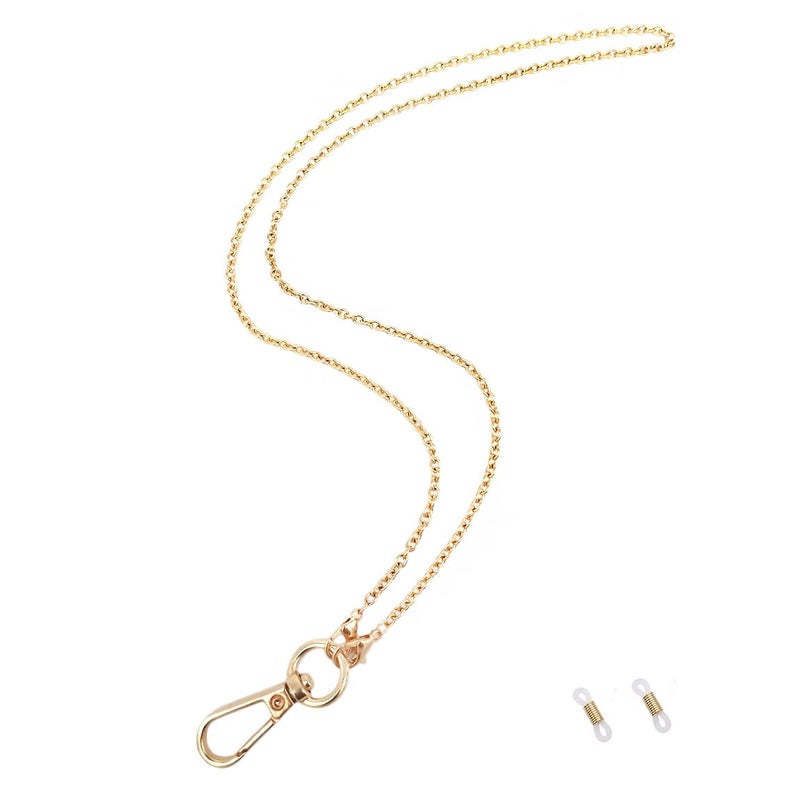 Sopopal Lanyards for ID Badges Necklace Chain Lanyard for Keys Gold Stainless Steel ID Badge Holder - Image 1