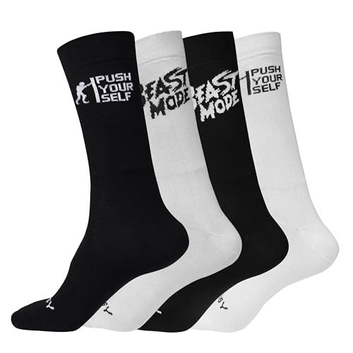 TENDSY Unisex Cotton Crew Socks for Men & Women | Midcalf & Full Length Gym Socks | Breathable, Soft & Durable | Ideal for Running, Sports, Workout & Daily Use | Pack of 4 - Image 1