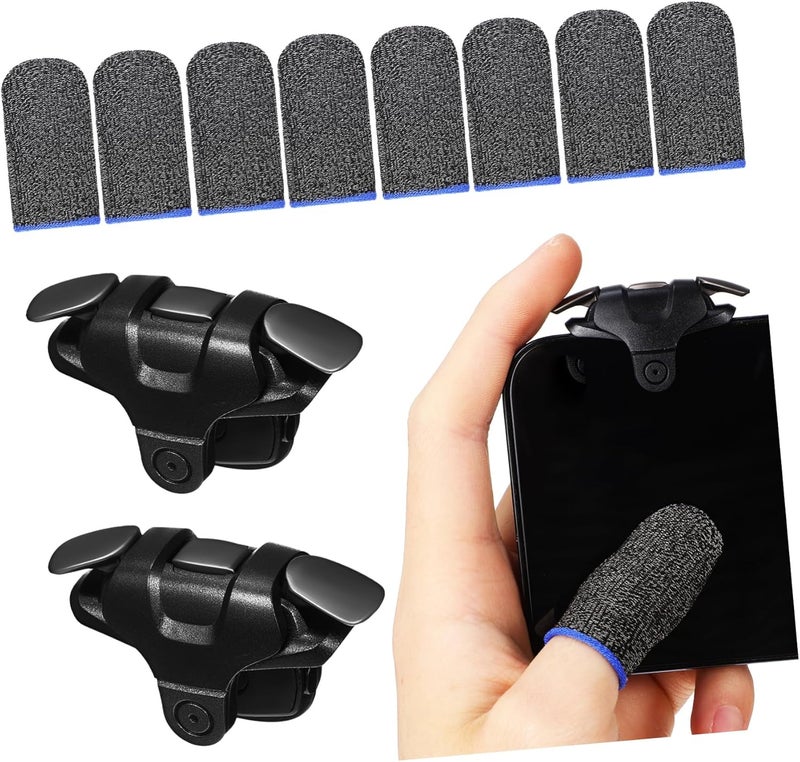LALAFINA 1Set Mobile Game Controller Gaming Triggers with Finger Sleeves for Enhanced Durability and Response Compatible with All Mobile Devices for Long Gaming Sessions - Image 1