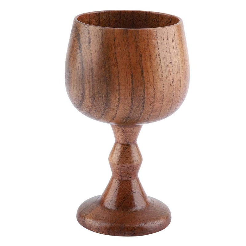 Hztyyier Wooden Mug Wooden Wine Cup Chalise Goblet Solid Wood Cups for Vintage Coffee Tea Water - Image 1