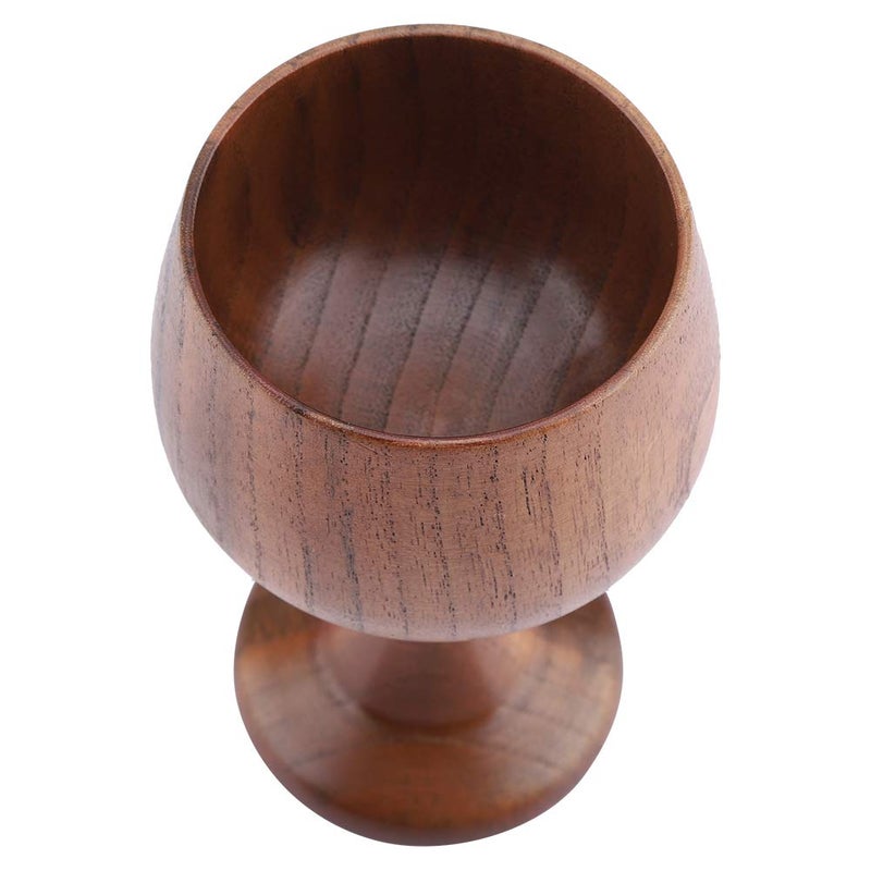 Hztyyier Wooden Mug Wooden Wine Cup Chalise Goblet Solid Wood Cups for Vintage Coffee Tea Water - Image 5