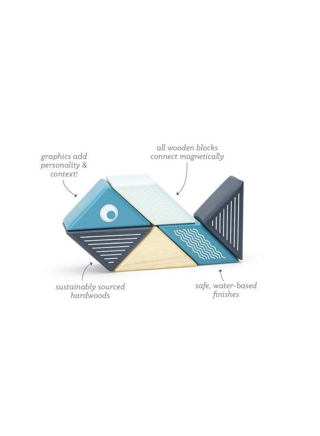 Tegu 6 Piece Tegu Travel Pal Magnetic Wooden Block Set Whale - Image 3