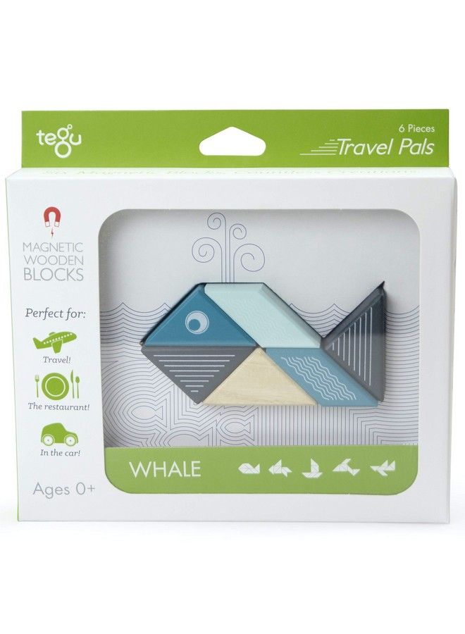 Tegu 6 Piece Tegu Travel Pal Magnetic Wooden Block Set Whale - Image 1