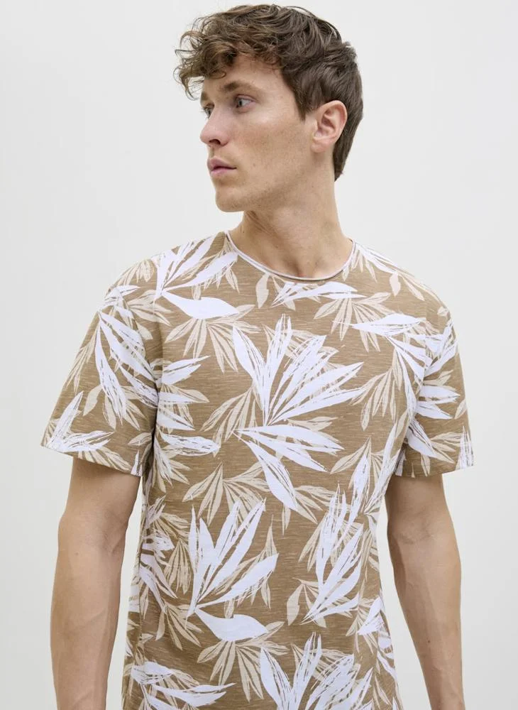 JACK & JONES Jjebryan Printed Crew Neck T-Shirt